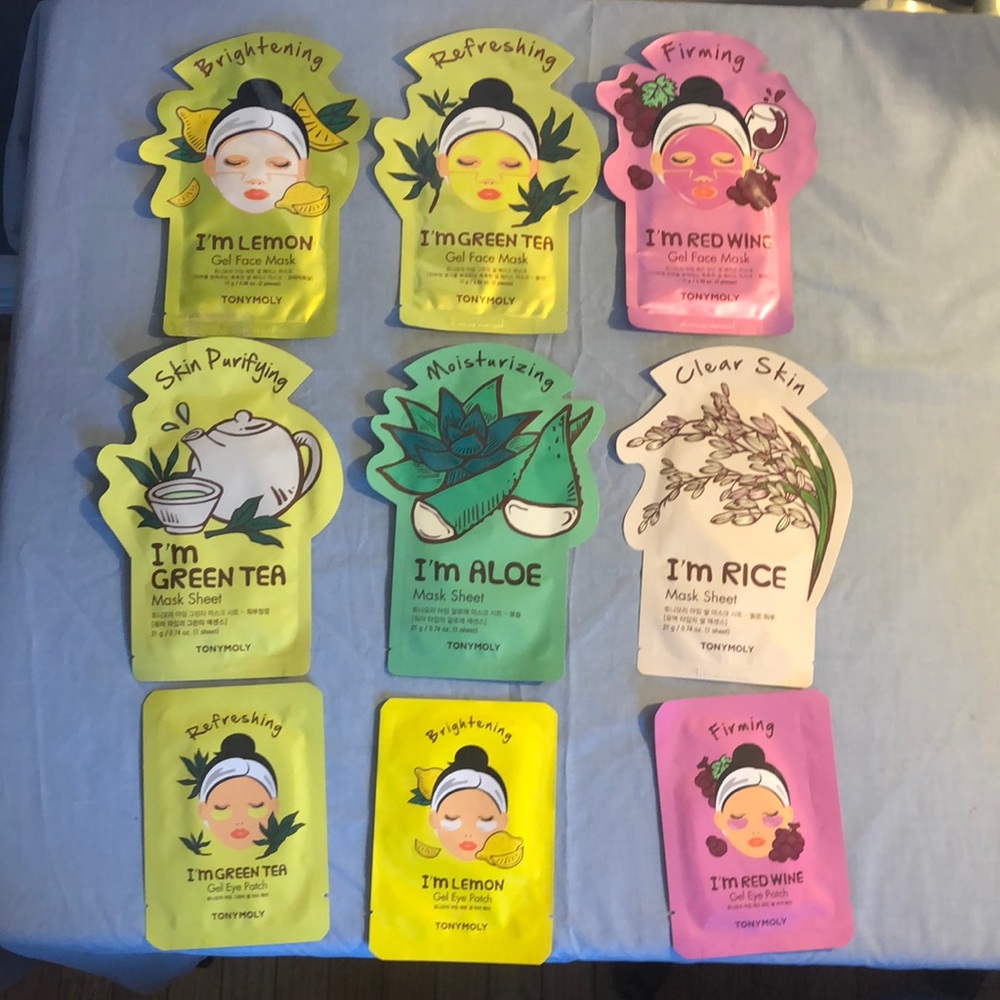 Tony Moly 6 pack face mask 3 pack gel eye patch
